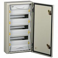 Распределительный шкаф PRO, 36 мод., IP54, навесной, сталь, серая дверь |  код. MKM16-N-36-54-ZU |  IEK